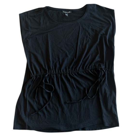 NEW Eileen Fisher Fine Jersey Jewel Neck Top in Black - Size XXS - Picture 3 of 5